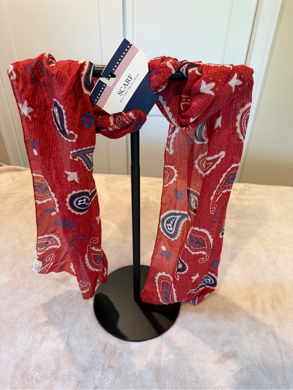 NWT Red Paisley Lightweight Scarf
